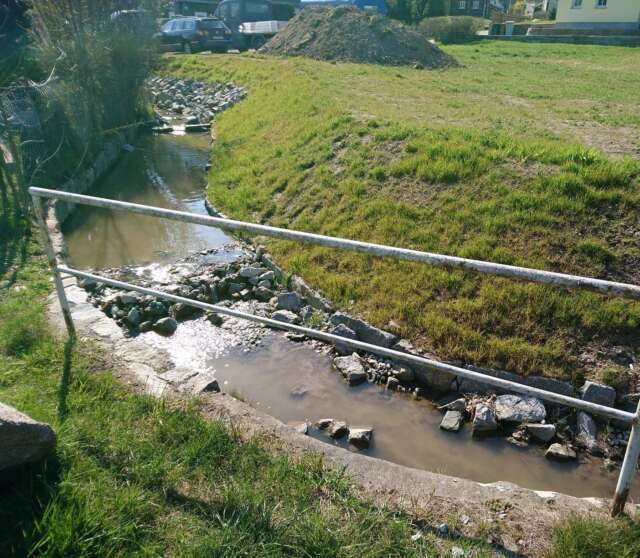 Schadenbeseitigung des Hochwassers von 2013 in Ebersbach- Neugersdorf - Bachlauf nach Sanierung