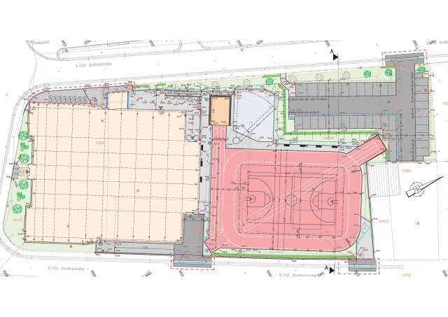 Freianlagen Hauptturnhalle Zittau - Lageplan Gestaltung